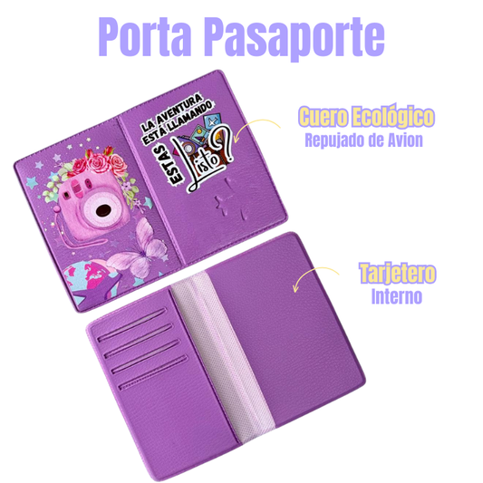 Porta Pasaporte Lila