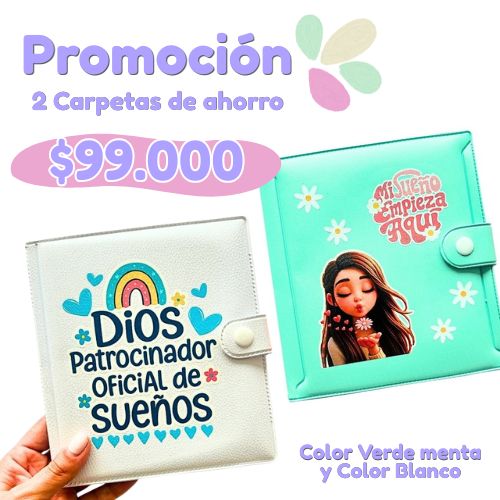 2 CARPETAS DE AHORRO (Blanco y Verde menta)
