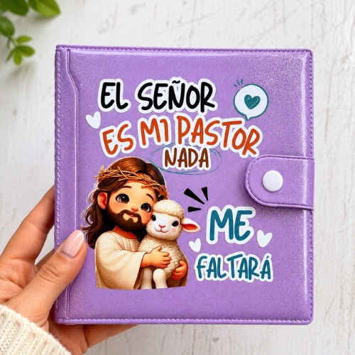 Carpeta de Ahorro Color Lila el Señor es mi Pastor*