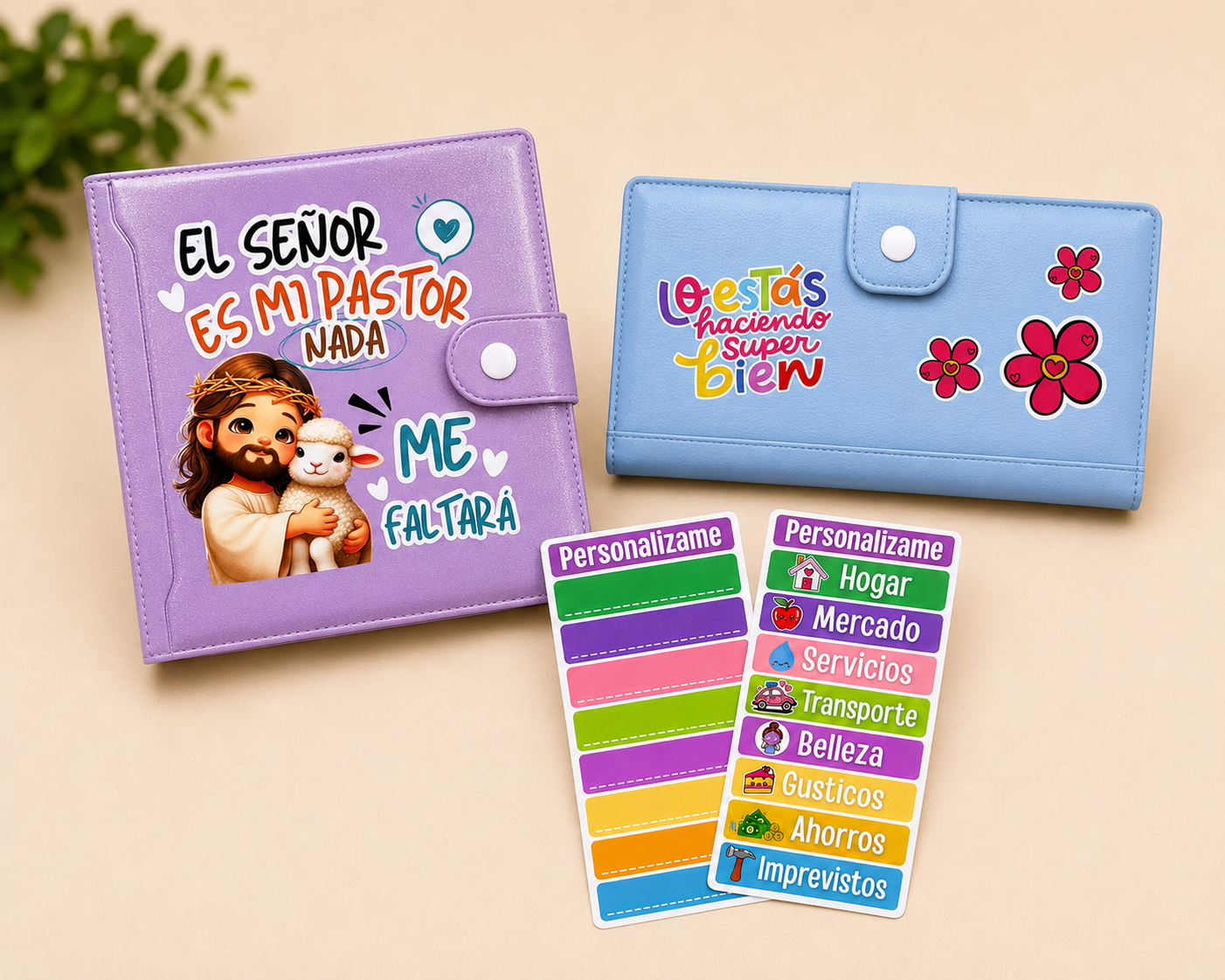 Kit Financiero  (Carpeta Lila  y Billetera Azul)